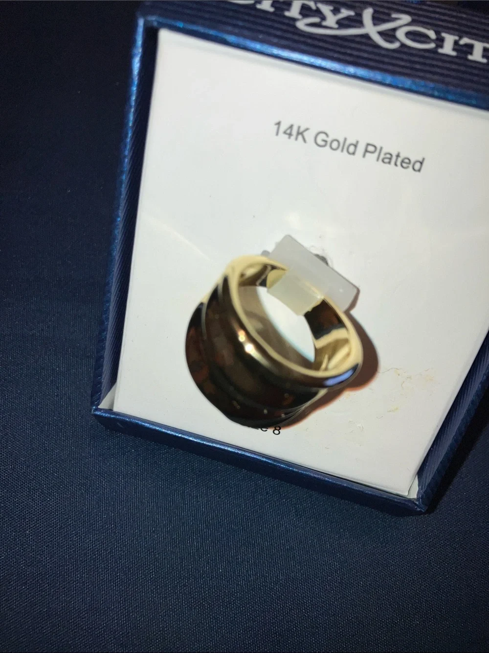 14K Gold Plated Wide Band Ring - Gold
